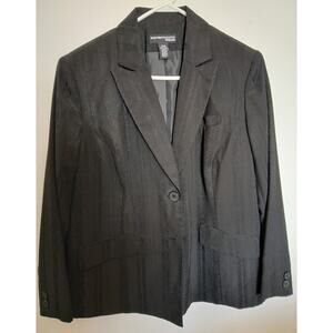 Norton McNaughton Black Career Jacket Blazer 16W Embossed 2 Button Closure 1X